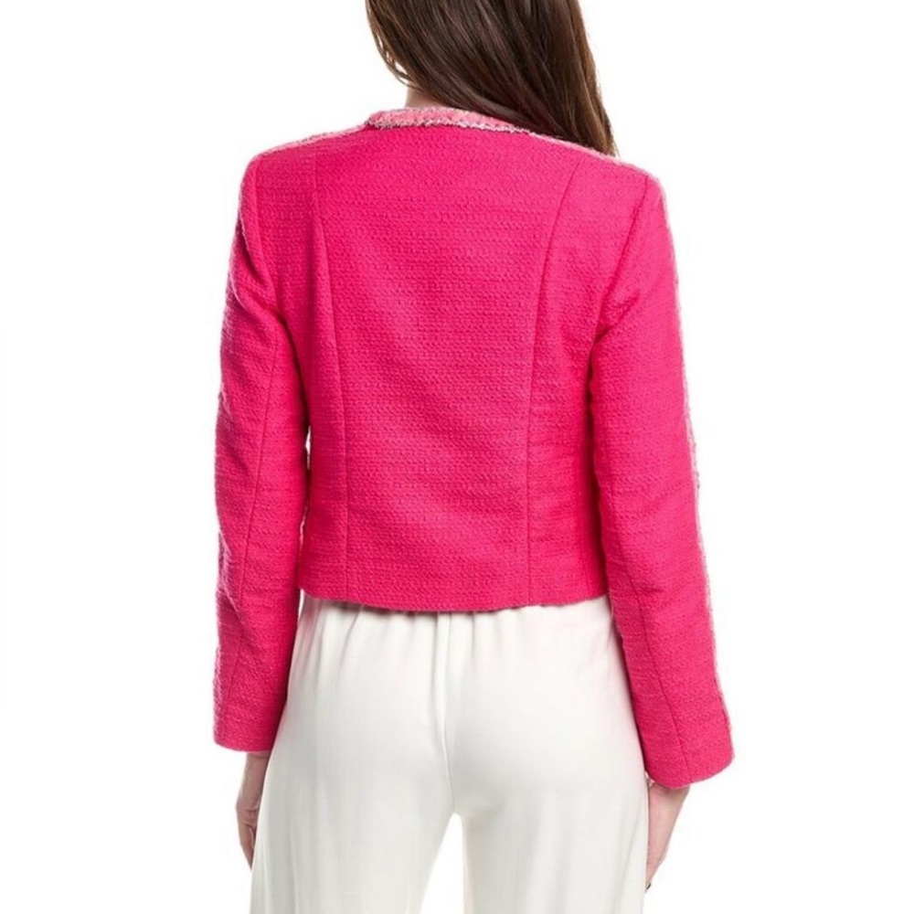Cabi Ballroom Preppy Jacket Blazor| Size Small | Fuchsia Bouclé Tweed - Picture 6 of 14